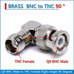 Q9 BNC Male to TNC Female 90 Degree Right Angle Plug Nickel Plated Brass BNC - TNC Coaxial RF Connector Adapters Socket 50 ohm