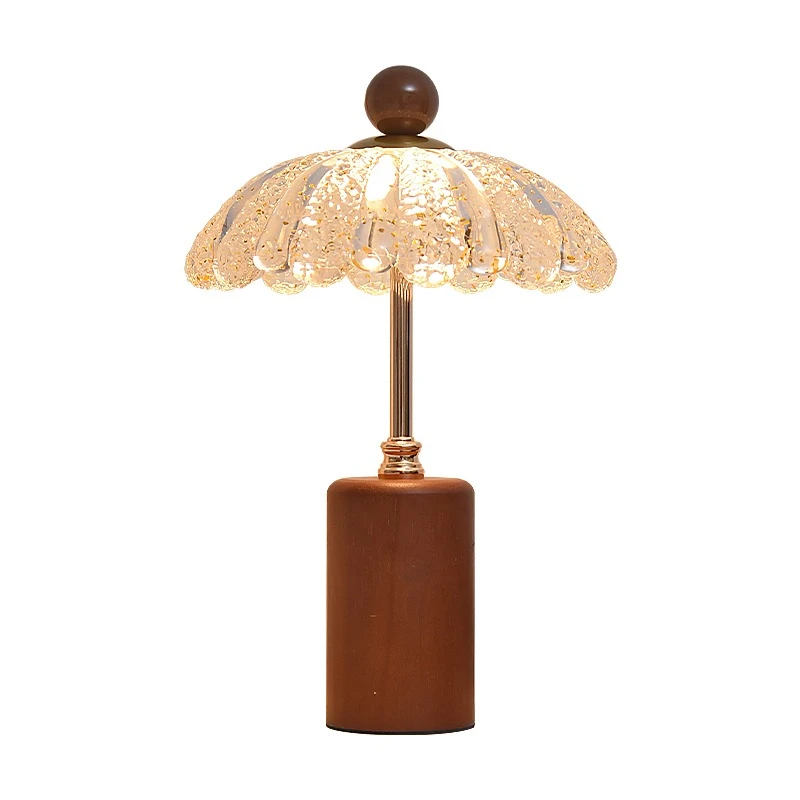 Medieval solid wood desk lamp bedroom bedside retro living room everbright lamp