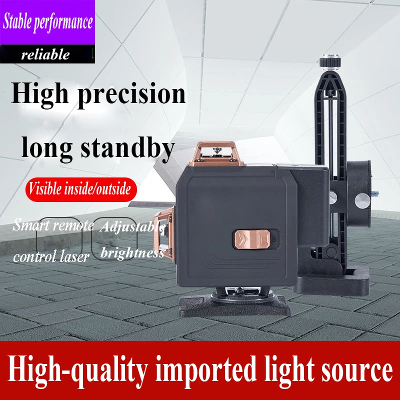 Laser Level 3D 4D 8/12/16 Line Powerful Purple Light Digital Display 360° Horizontal Vertical Self-Leveling System Measure Tools