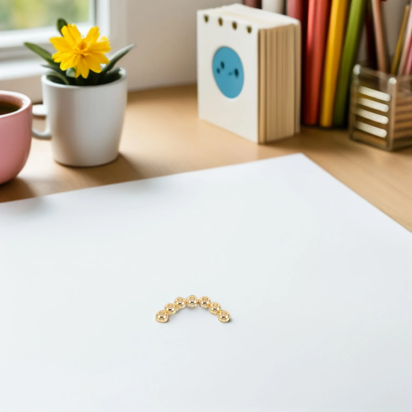 

100Pcs Round Golden Spacer Beads Smooth Metal Ball Beads for Bracelets Necklaces Earrings Jewelry Making Craft Supplies