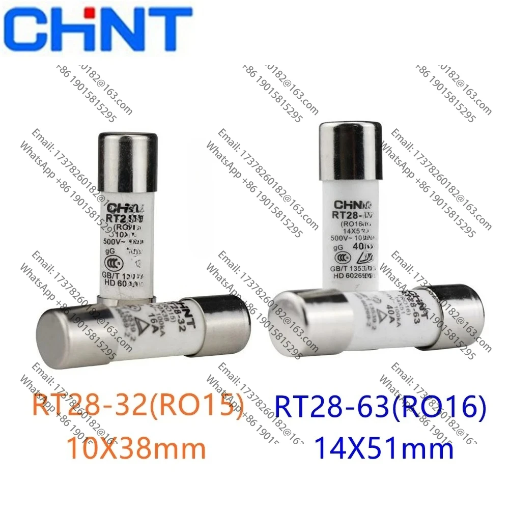 

CHINT RT28-32 (RO15) 10X38 RT28 63 (RO16) 14X51 500 В 2A 10A 16A 20A 25A 32A 40A 50A 63A Комплект