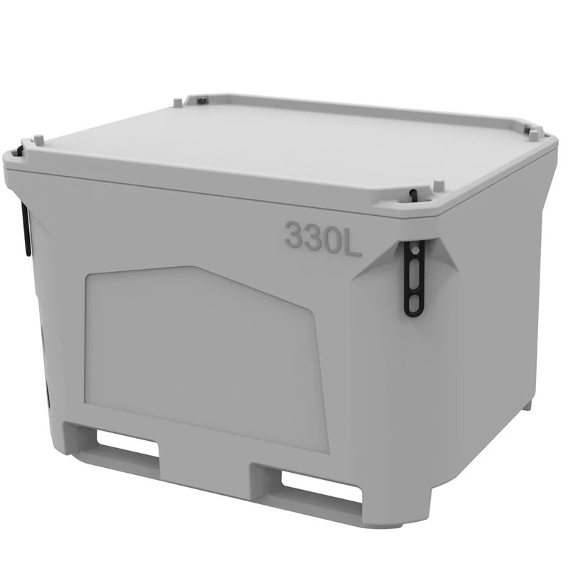 330L Thermal Feature Nestable Industrial Plastic Storage Fish Box Bins Stackable Containers for Logistics Transport & Food Use I