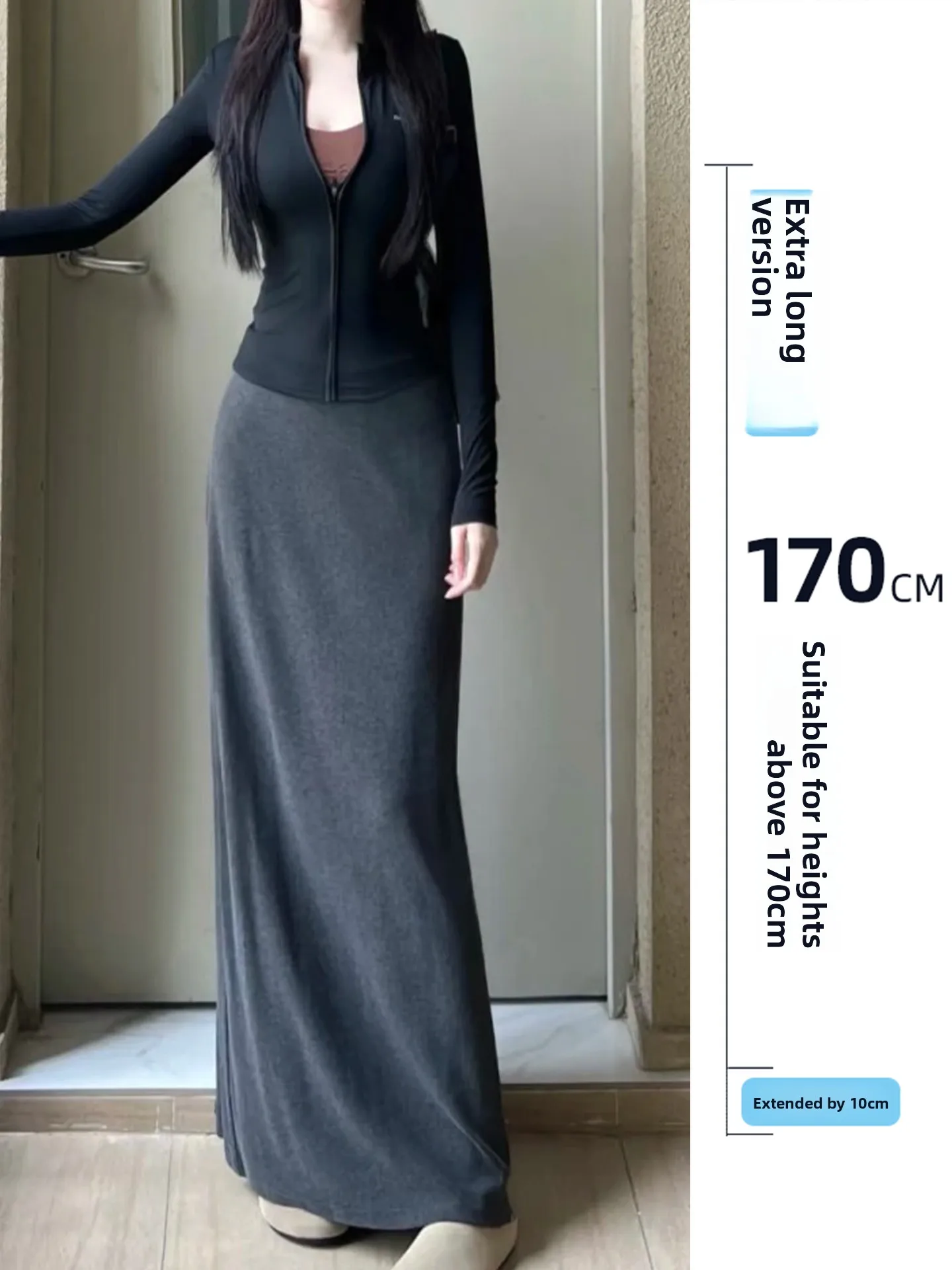 

High Waist A-Line Midi Skirt Women's Lazy Sle Soft ay Spring Autumn High Length Commute Pure Color Casual Date Skirt