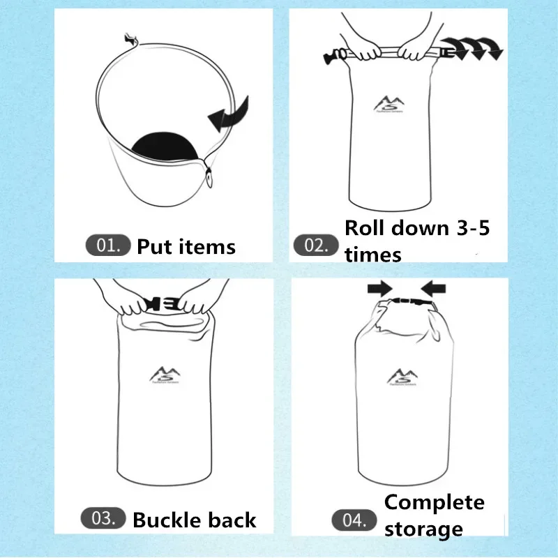 Sac étanche flottant de grande capacité pour la pêche, le bateau, le rafting, la natation, le sac sec extérieur, le paquet de stockage en poudre,