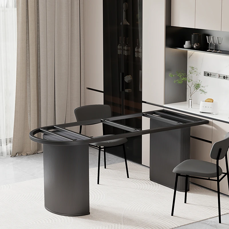 

New cream wind rock slab solid wood desktop outriggers marble base dining table tea table support