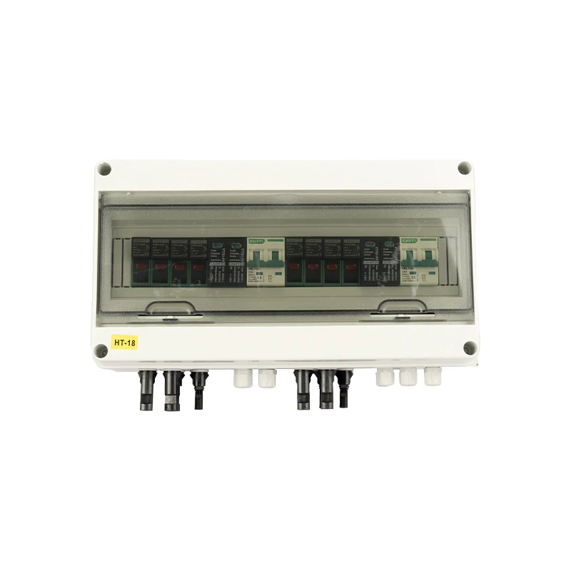 CHYT Solar PV DC 4-in-2-out Lightning Protection Fuse Combiner Box DC600V Complete Set 600V