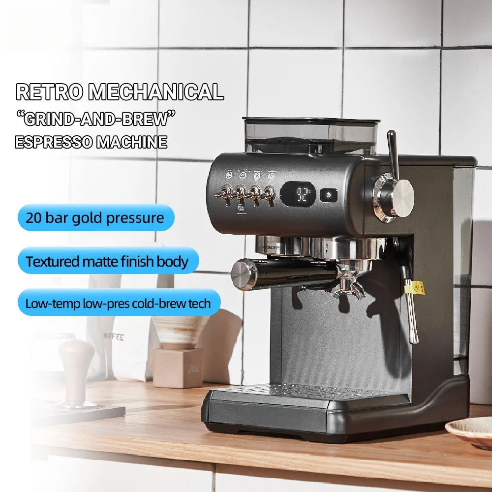 European-standard Electric Coffee Machine Integrated Stainless Steel Grinder Room-temperature Cold Brew Milk Frothing Household