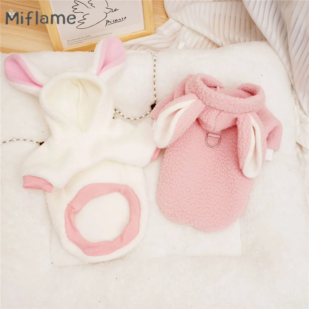 

Miflame Cosplay Rabbit Small Dogs Hoodies Cute Puppy Clothing Winter Fleece Pajamas For Pets Cat Outfits Hooded Dogs Sweatshirts