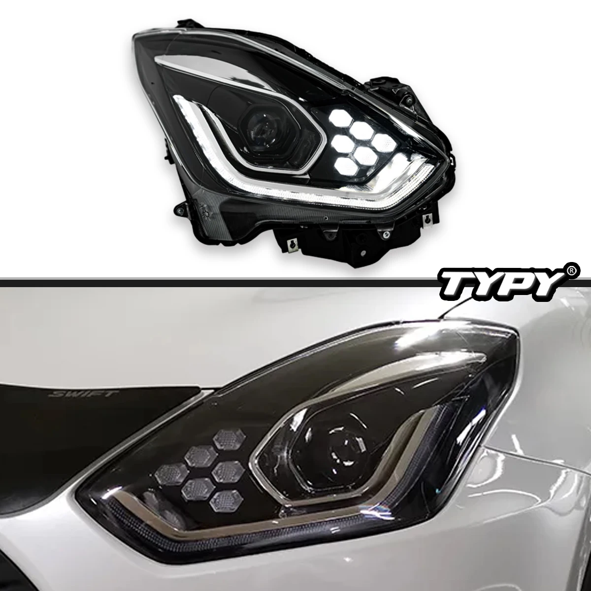 

Car Head Lamp For Suzuki Swift LED Headlight 2019-2021 DRL Turn Signal High Beam Angel Eye Projector Lens Plug And Play 2PCS