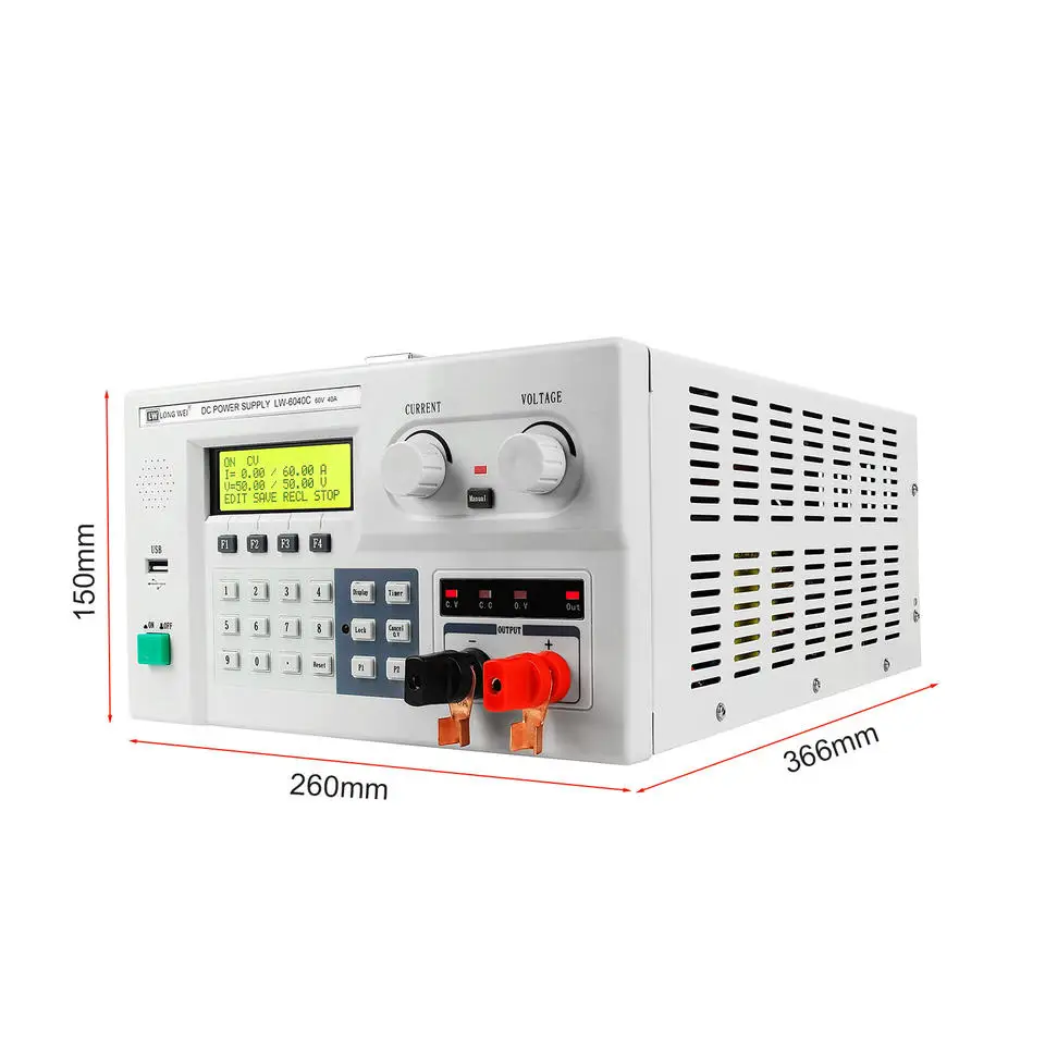 LW-12010C 120V 10A 프로그래머블 DC 정전압 데스크탑 전원 공급 장치 디지털 조절식 스위칭 전원 소스 전기도금용