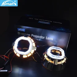 Ronan 2.5 Inch Double LED Square Angel Eyes for Bi Xenon Projector Lens on Car Headlight Retrofit