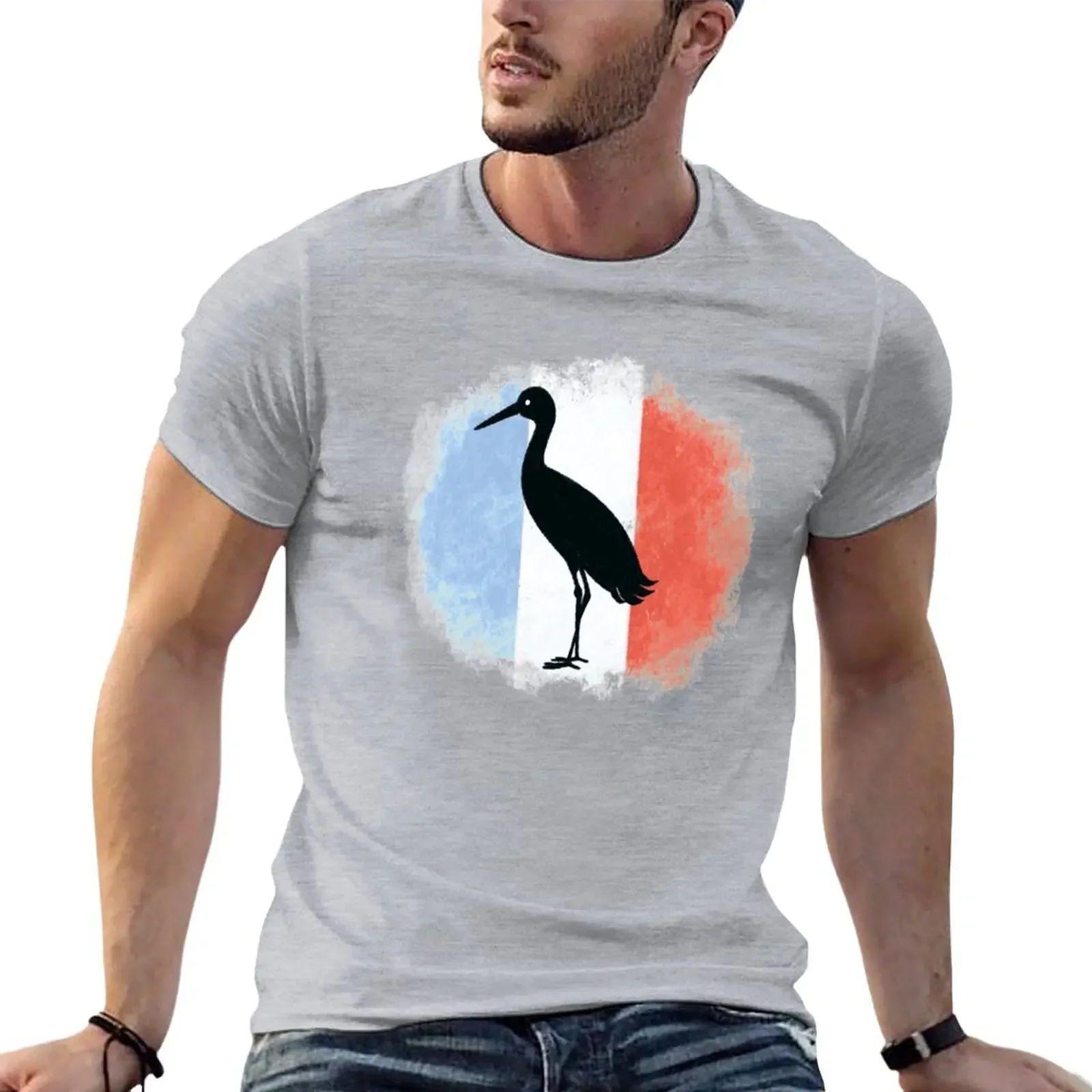 

Alsace stork French flag T-Shirt new edition vintage clothes for a boy mens graphic t-shirts big and tall