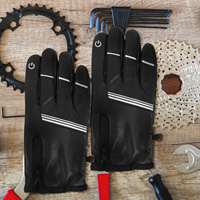 Warm Winter Cycling Gloves Black Polar Fleece Touch Screen Windproof Sports Fitness Riding Gloves Durable Long Term Use