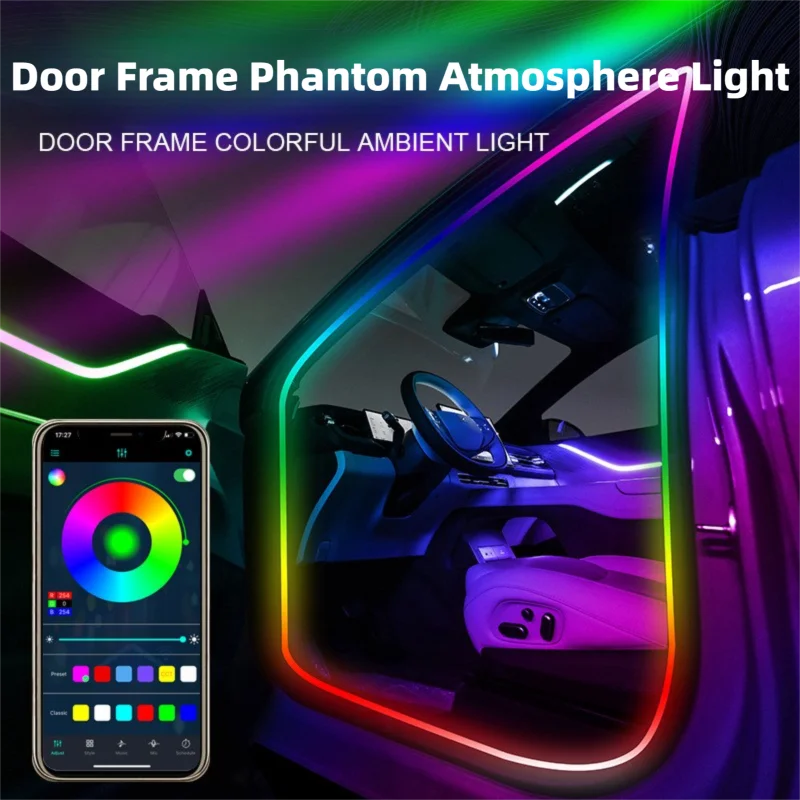 

Car Door Frame Light Flowing Color Wireless Car Window LED Ambient Light Invisible Wire-Free Car Interior Modification