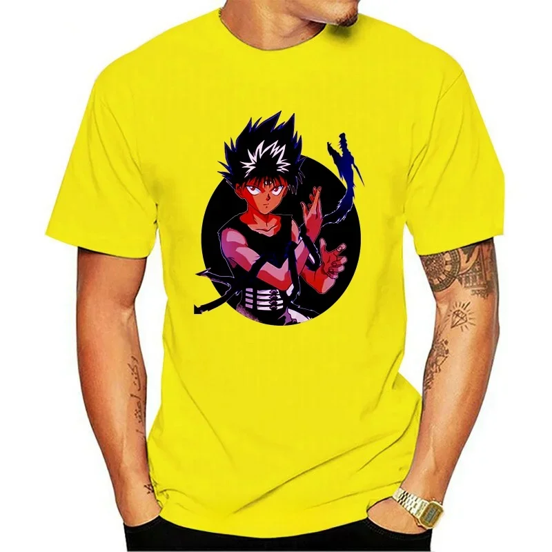 New 2021 Coming Mens YuYu Hakusho T-Shirt Summer Short Sleeve White Urameshi Yuusuke Hiei Top Tees Shirt