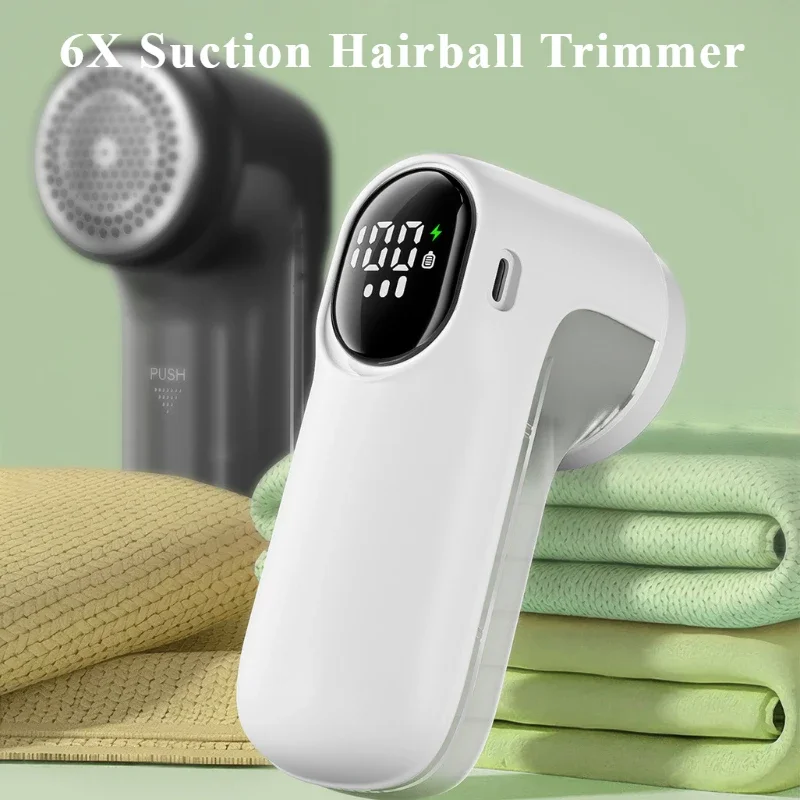 

Rechargeable Fabric Shaver Electric Lint Remover with Digital Display Portable 3-Speeds Sweater Shaver for Clothes and Furniture