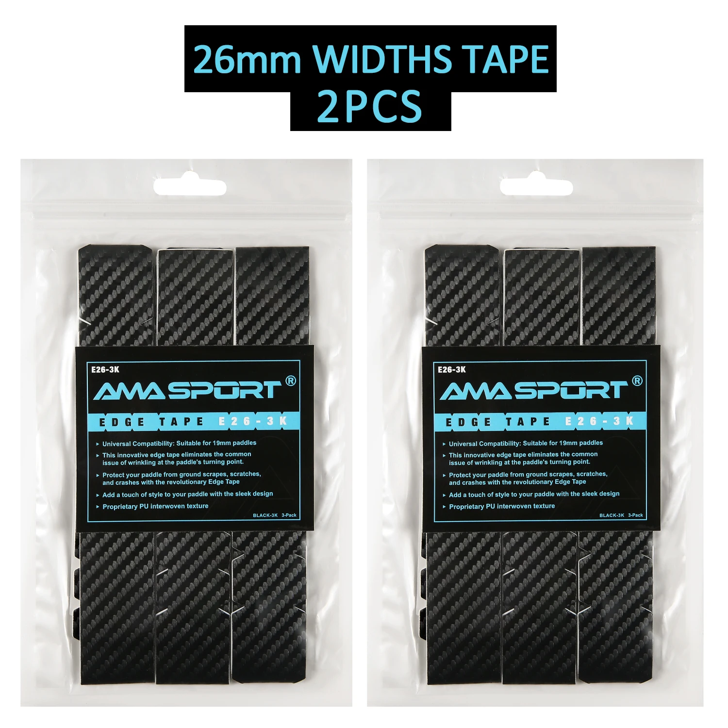 AMASPORTS Thickened Pickleball Paddle Protection Tape Paddle Edge Guard Head 3K Textured Tape Protector Pickle ball Accessories