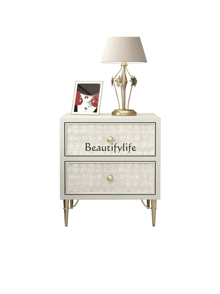 

FG10American Light Luxury Bedside Table Modern Minimalist Bedroom Small Storage Cabinet American Solid Wood
