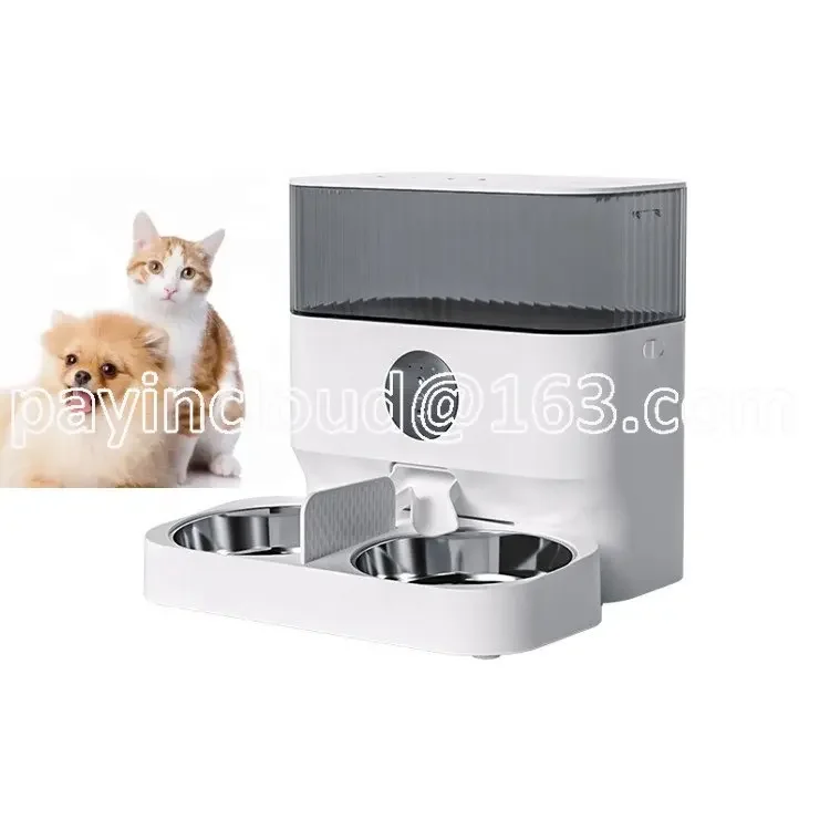 4.5l a36 wifi automatic smart pet feeder camera with large two trays way and double splitter bowls for 2 pets