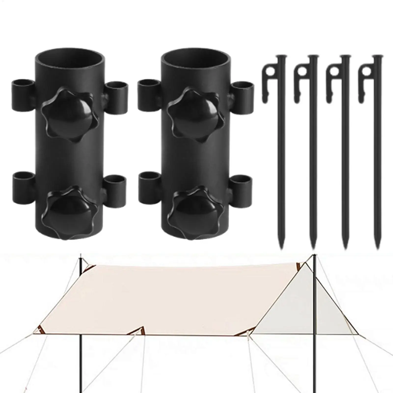 

Fixing Holder For Tent Windproof Awning Rod Holder Lightweight Outdoor Shade Rod Support Rack For Camping Fishing Beach Hiking
