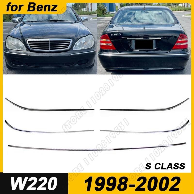

Для Mercedes Benz 1998-2002 S Class W220, хромированная накладка на передний/задний бампер 2208850074 2208850174 2208850274 2208850374 2208850474