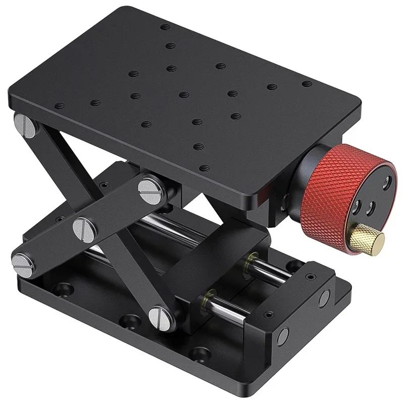 

Aluminum Alloy Precise Manual Lift Platform Lab Jack Elevator Scissor Type Lifting Travel 55mm