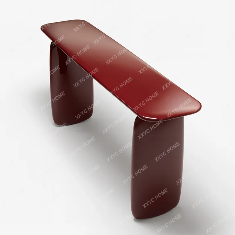Entrance Table Case Modern Simple Italian Style Burgundy Entrance Cabinet Decorative Storage Table End View Table