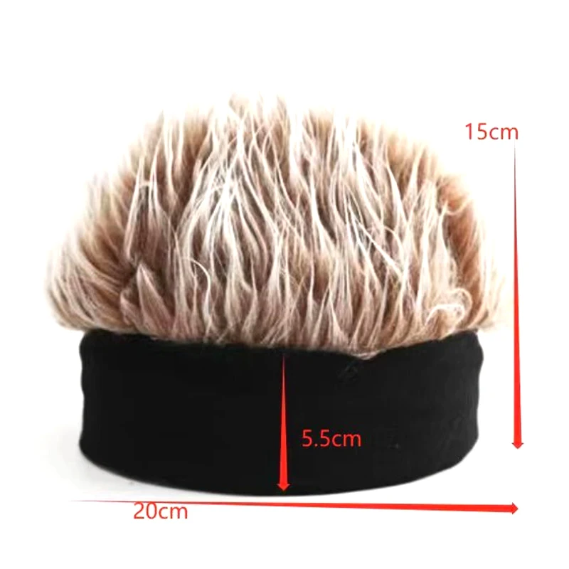 1Pc Creative Wig Hat Funny Short Hair Caps For Women Men Novelty Street Hip Hop Beanie Hat Spiked Fake Hair Funny Retro Caps‘