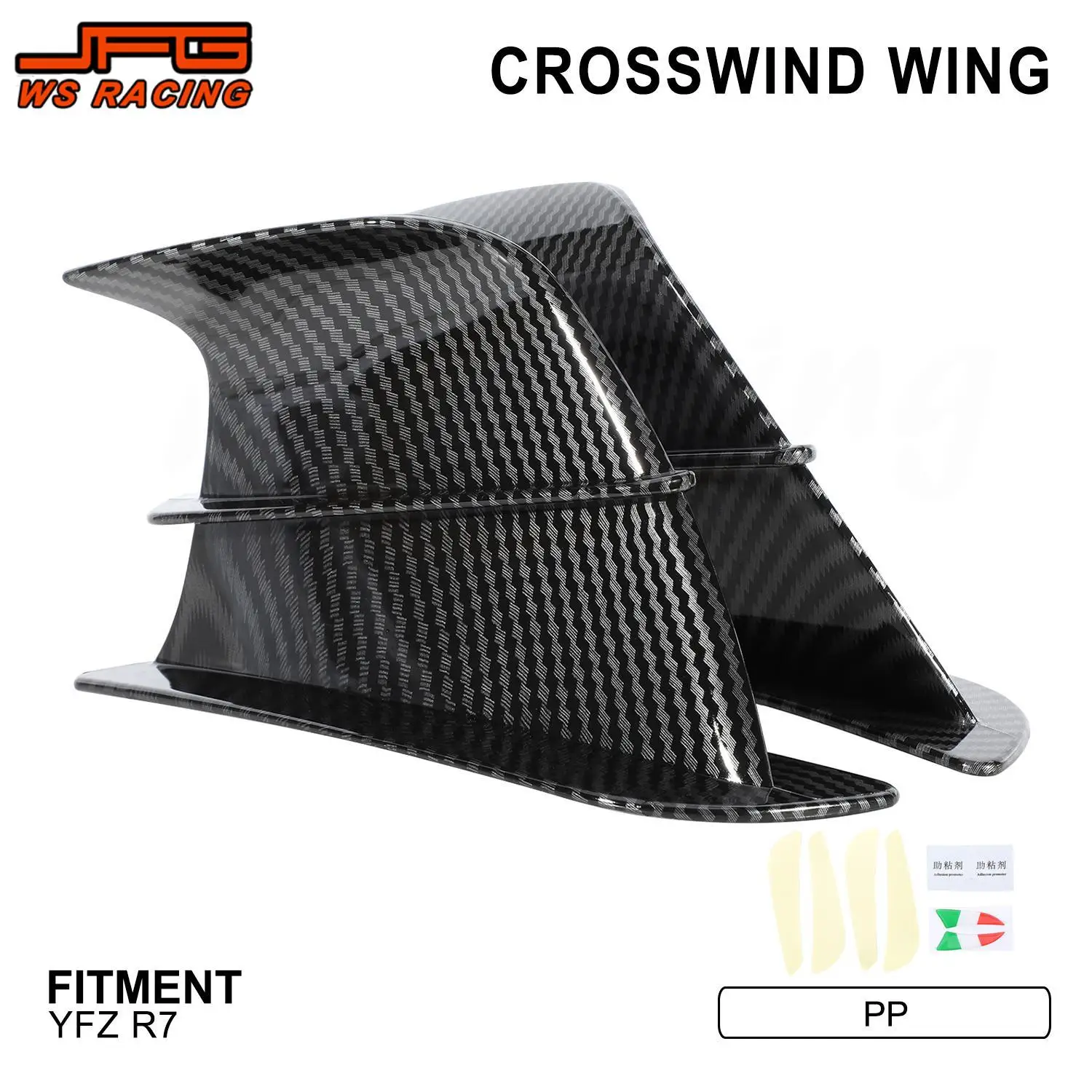 

Motorcycles Accessories Fairing Winglet Side Wing Spoiler Front Protector Wings For YAMAHA YFZ R7 Moto Carbon Fiber Pattern Part