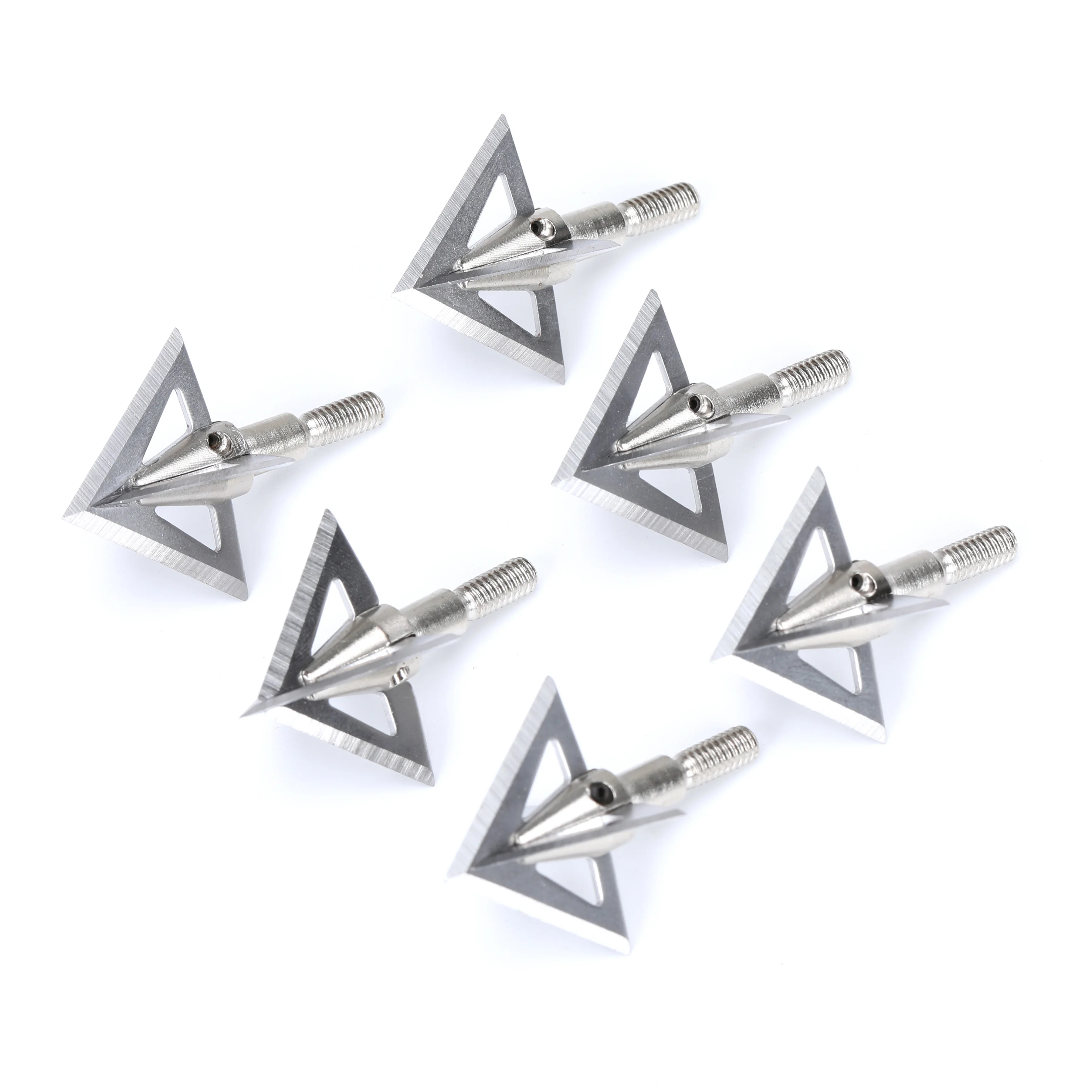 6pcs Broadheads Cross Star Arrow Heads Tip Point Diameter 6.2mm for Outdoor DIY Bow and Arrow Archery Hunting Shooting