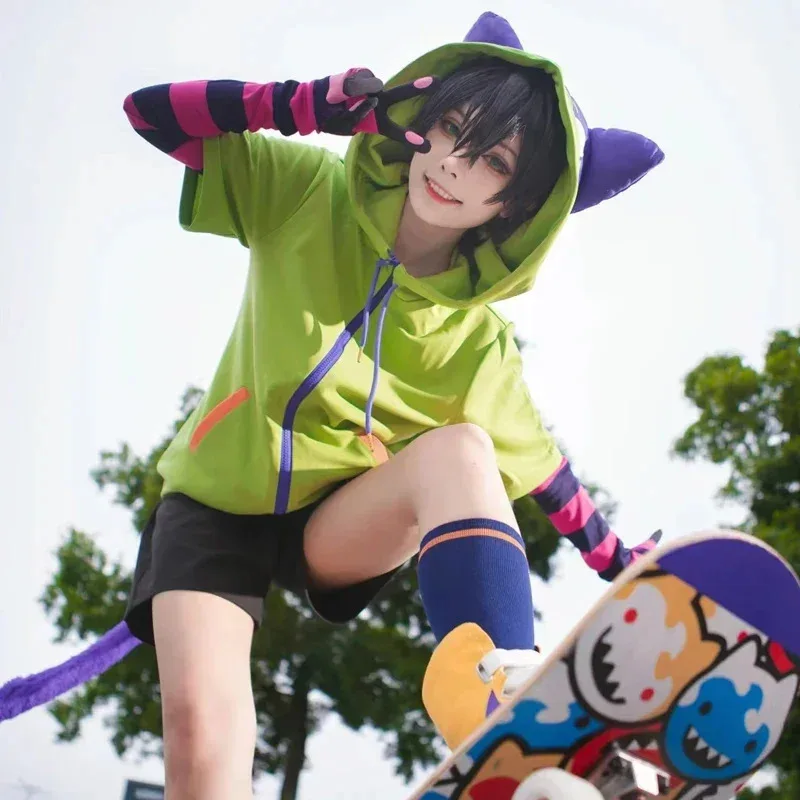Anime chinen miya cosplay traje sk8 o infinito cosplay uniforme esporte roupa com capuz cauda luvas peruca festa de halloween cos #   1 #