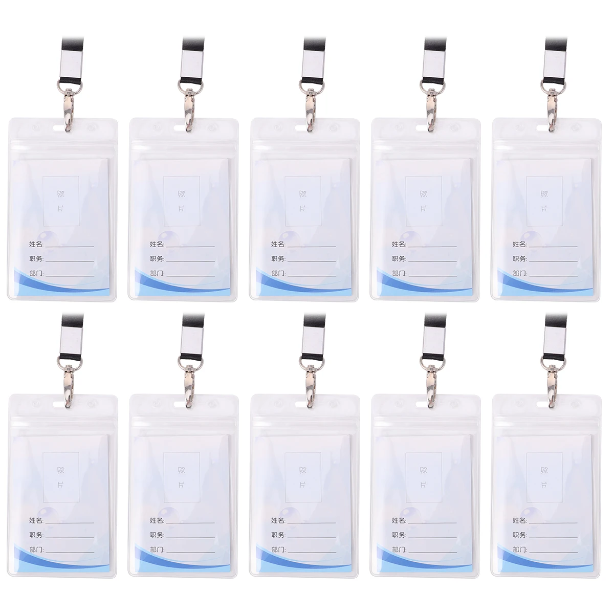 

10pcs Horizontal ID Card Holder Transparent Badge Case Pass Pouch Soft Slightly Waterproof Easy Insert Remove Cards