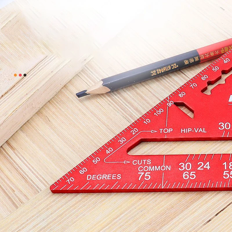 High Quality 7inch Rafter Square Triangle Carpenter Square Die-cast Aluminum Alloy for Woodworking and Carpentry Ruler