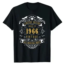 56 Years Old 56th Birthday Made Born In 1966 Men Idea T-Shirt Family Match Outfits Graphic Tee Tops Vintage Style Apparel Summer