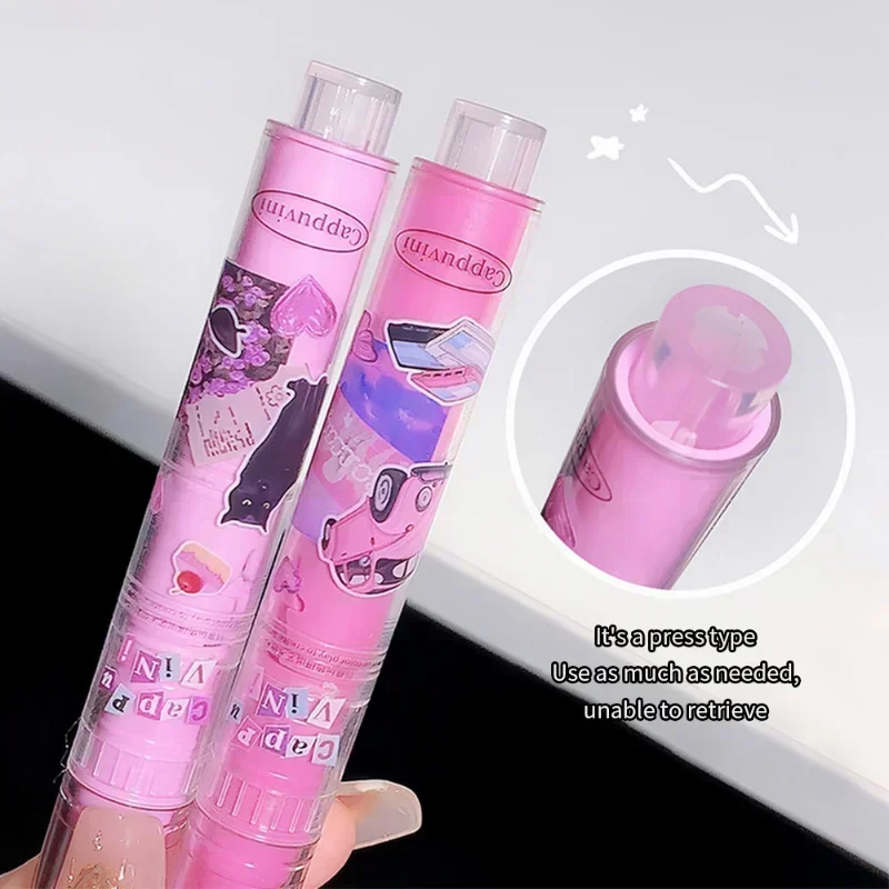 Barra de labios de gelatina con forma de amor, resistente al agua, antiadherente, espejo, brillo de labios sólido, transparente, hidratante, maquillaje cosmético