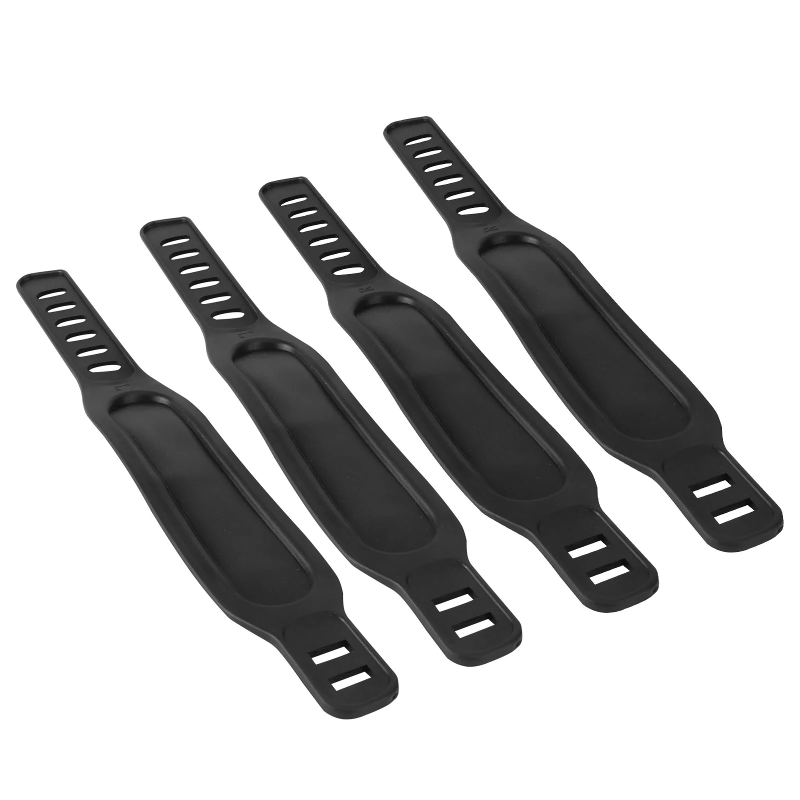 4 Pcs Bike Pedals with Straps Pedalboards Dynamic Training Black Gym Toe Fitness