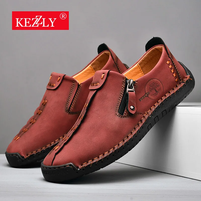 Comfortable Leather Men Shoes Casual Slip On Men Loafers Qlity Split Leather Shoes Men Flats Hot Sale Moccasins Shoes Plus Size