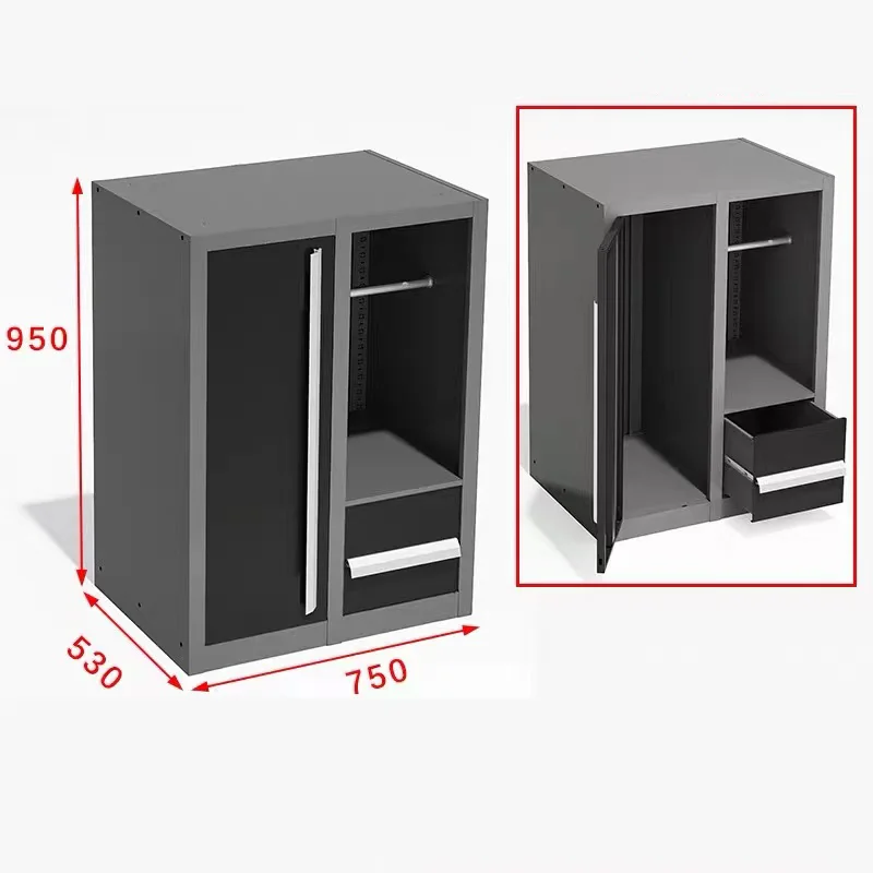 Premium Steel Tool Storage Combination: Drawer Cabinet + Double-Door Cabinet Designed For Garage Mechanic Tools Organization