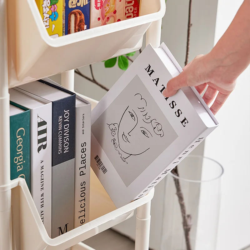 Multifunktionale Mobile Bücherregal Student Wohnzimmer Hause Boden Trolley Rack Desktop Storage Rack Einfache Bücherregal