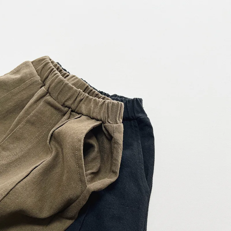 子供用秋ショーツ 2025 男の子と女の子用 韓国版 日本のトレンディなキッズ 7 パートパンツ 多用途ワイドレッグパンツ