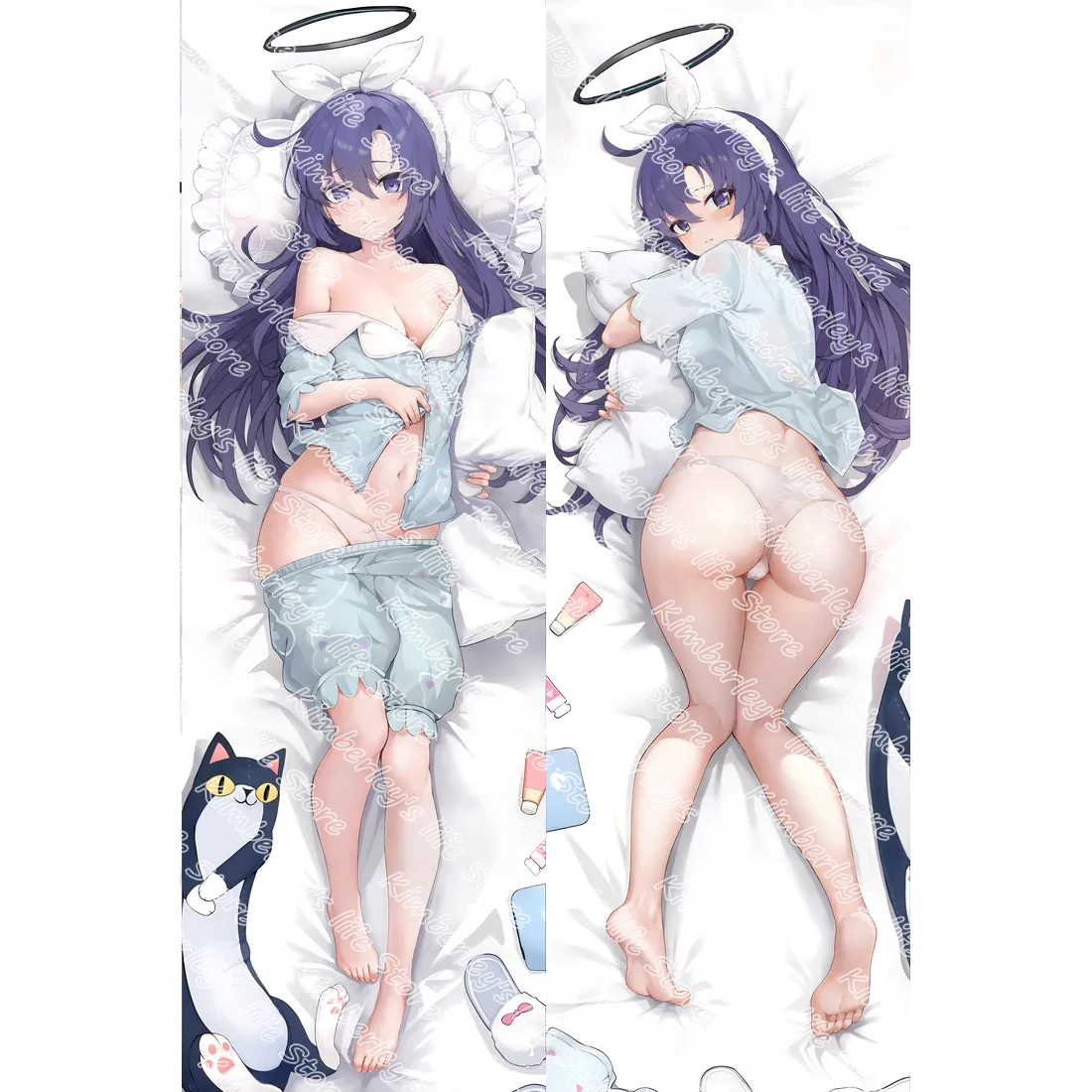 

Anime Game Hayase Yuka Blue Archive Dakimakura Hing Body Case Gaming Cosplay Cartoon Long Cushion Pillow Cover Gift