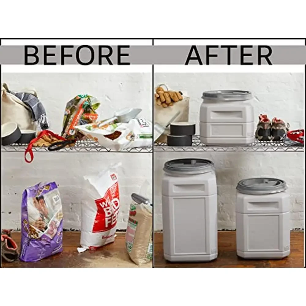 حاوية تخزين أغذية الحيوانات الأليفة، مقابض غطاء محكمة الغلق، 13 جالونًا، خالية من مادة BPA، متينة مقاومة للماء، متعددة الاستخدامات، سهلة النقل