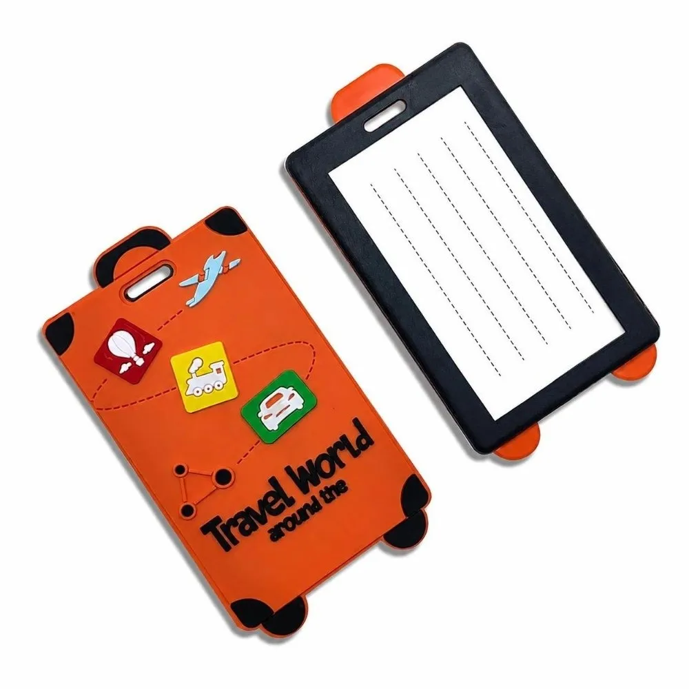Creative Silicone Luggage Labels with Signature Paper Portable Luggage Tag Travel Universal Baggage Address Label for Men Women