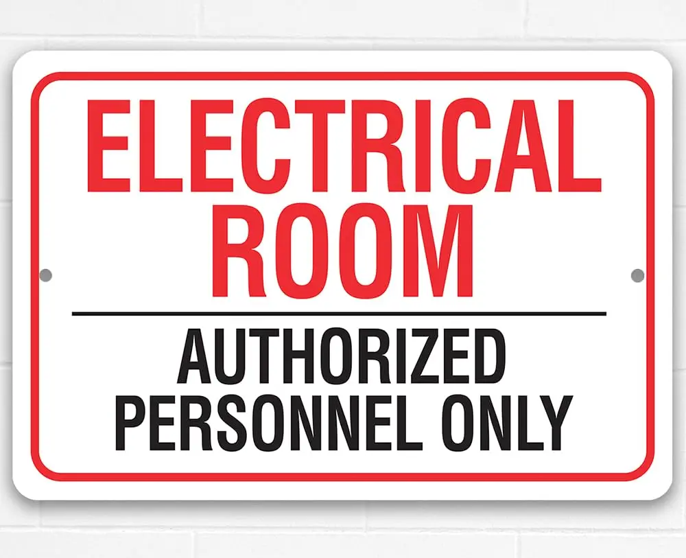 Metal Sign - Electrical Room Restricted Area Authorized Personnel Only - Use Indoor/Outdoor - Sign to Areas Not Open to Gen sign