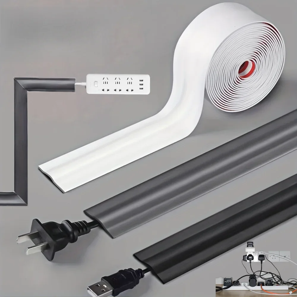 1PC 1/3meters Cable Management Self-Adhesive PVC Insulated Cable Protector Wear Resistant Cable Cover Flexible Wire Arrangement