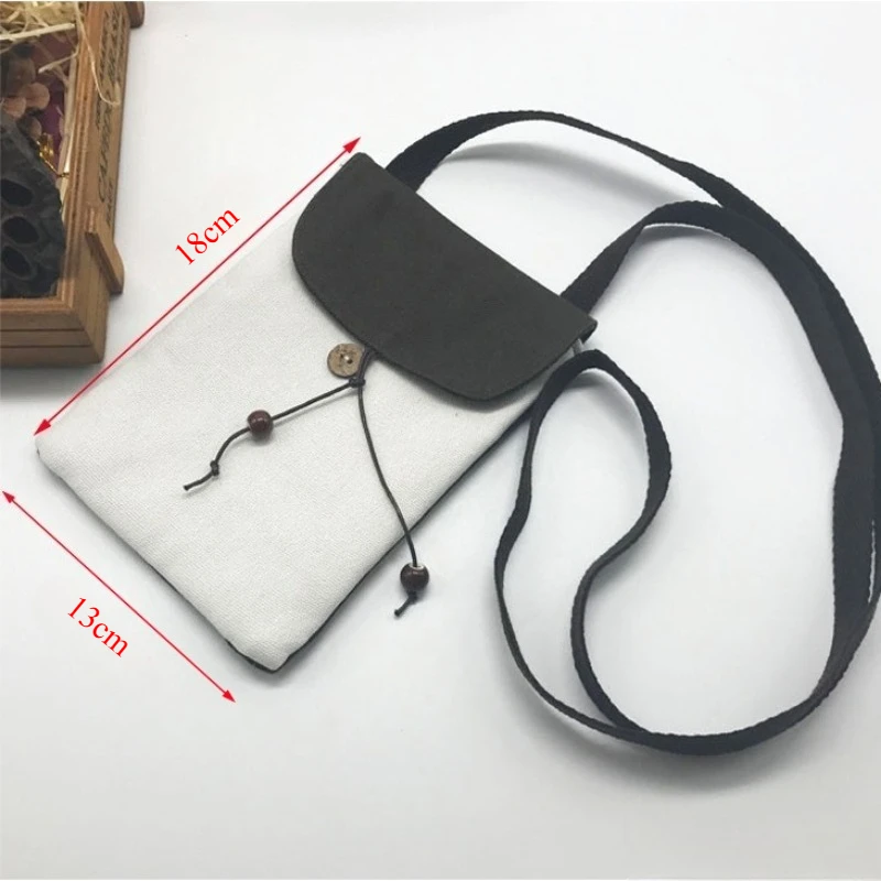 Customized Printing Color Blocked Blank Canvas Crossbody Bags for Women Foldable Reusable Mobile Phone Camera Coin Purse