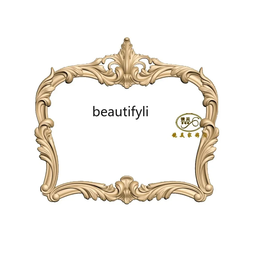 

A50 French retro engraving, bathroom mirror European wall-mounted cosmetic mirror American porch fireplace decorative mirror