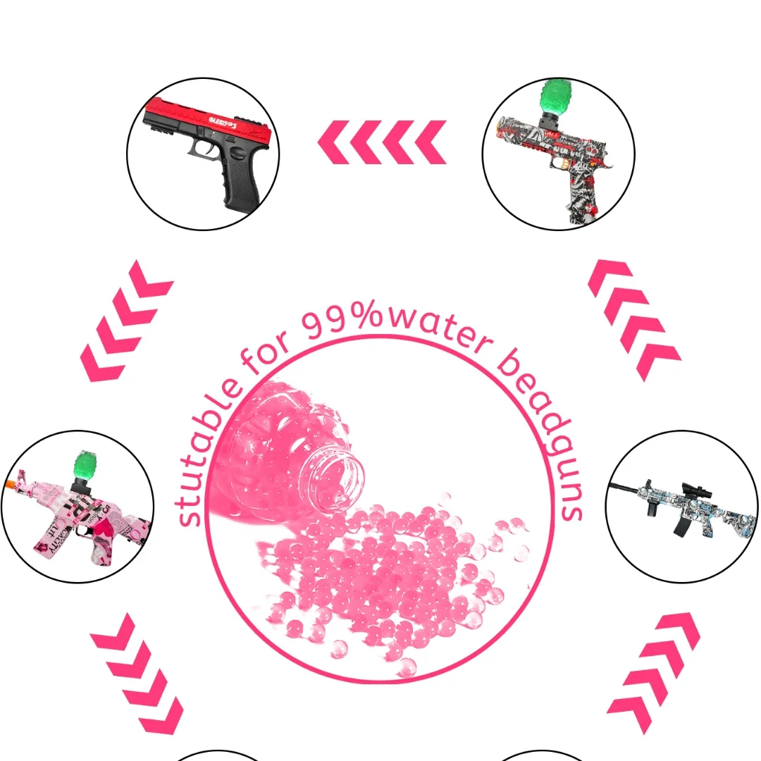 Pistola de Gel Blaster AK47 gelblast M416, 1 paquete de 3000 piezas, 7-8mm, munición para Glock, pistolas de juguete, cuentas de bolas de agua