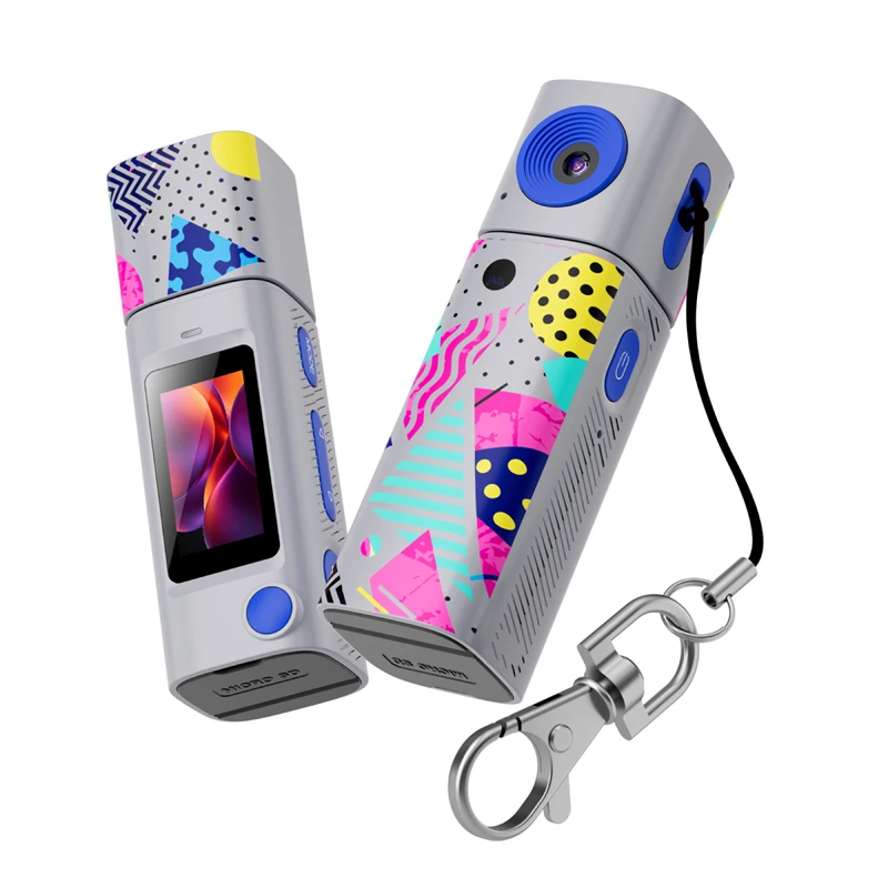 

Мини-камера 2K HD, портативная спортивная видеокамера 230 ° Поддержка поворотных объективов для горизонтальной и вертикальной съемки цифровыми камерами