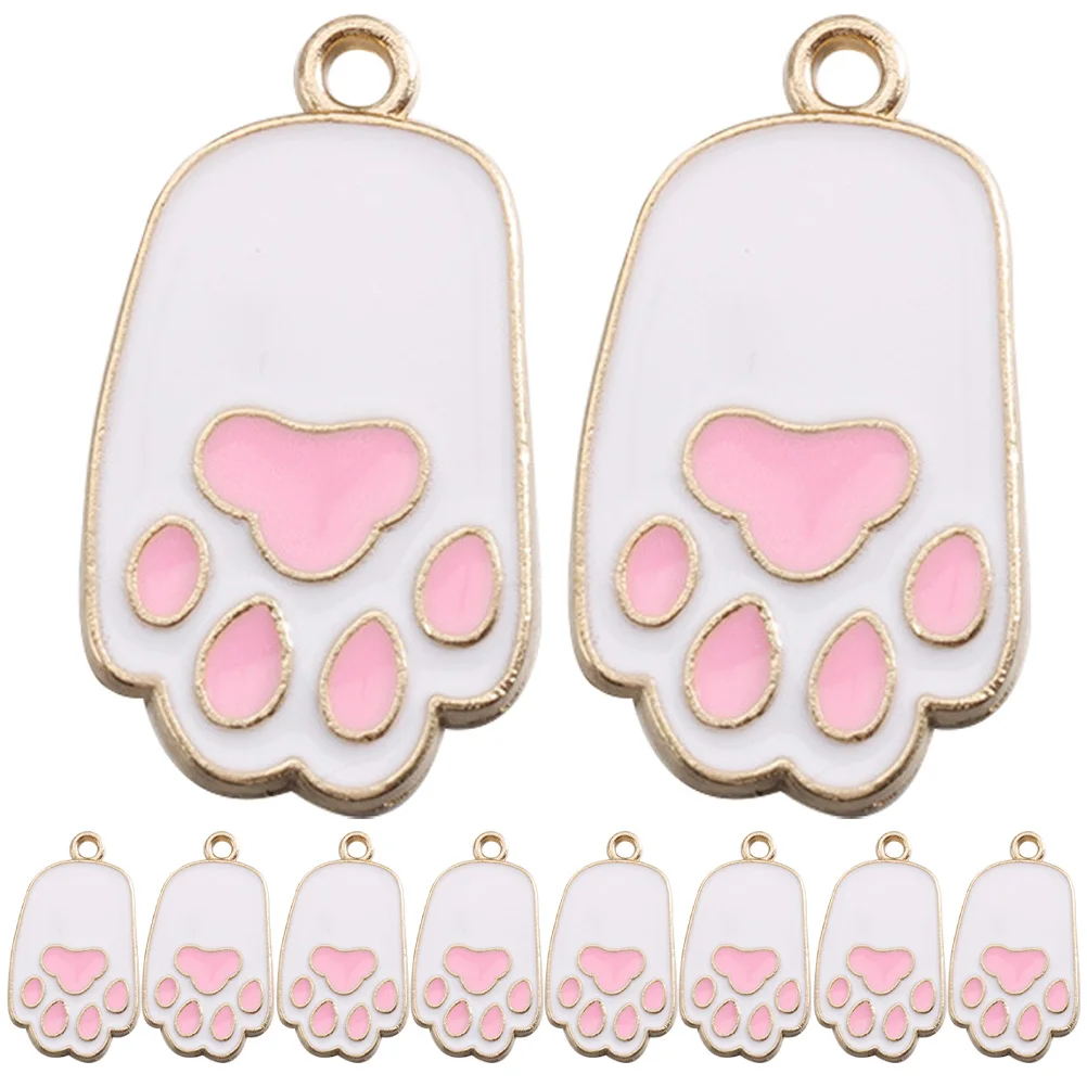 

10Pcs Rabbit Paw Charms Gold Enamel Pendants DIY Jewelry Making Necklace Bracelet Craft Supplies Accessories Jewelry Charms